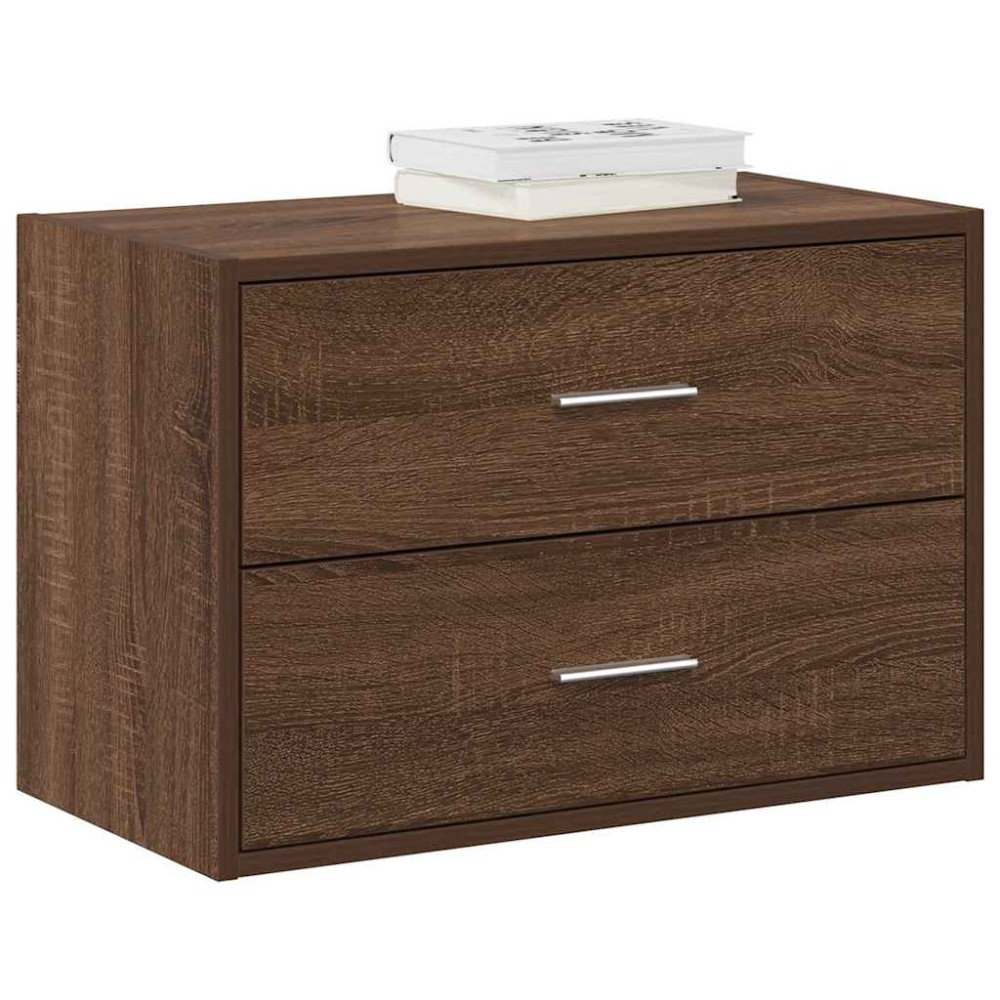 vidaXL Ντουλάπι με 2 συρτάρια Καφέ Δρυς 60x31x40cm από Επεξ. Ξύλο 1 τεμ.