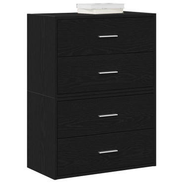 vidaXL Ντουλάπια με 2 συρτάρια 2 τεμ. Μαύρη δρυς 60x31x40cm