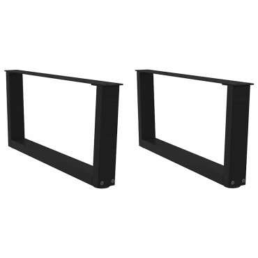 vidaXL Πόδια τραπεζαρίας σχήματος V 2 τεμ. Μαύρο 70x(30-31,3)cm