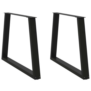 vidaXL Πόδια τραπεζαρίας σχήματος V 2 τεμ. Μαύρο 100x(72-73,3)cm