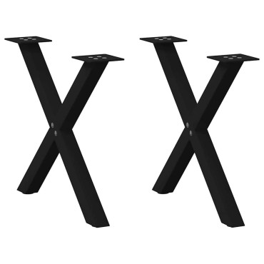 vidaXL Πόδια τραπεζιού σαλονιού σε σχήμα Χ 2 τεμ. Μαύρο 60x(42-43)cm