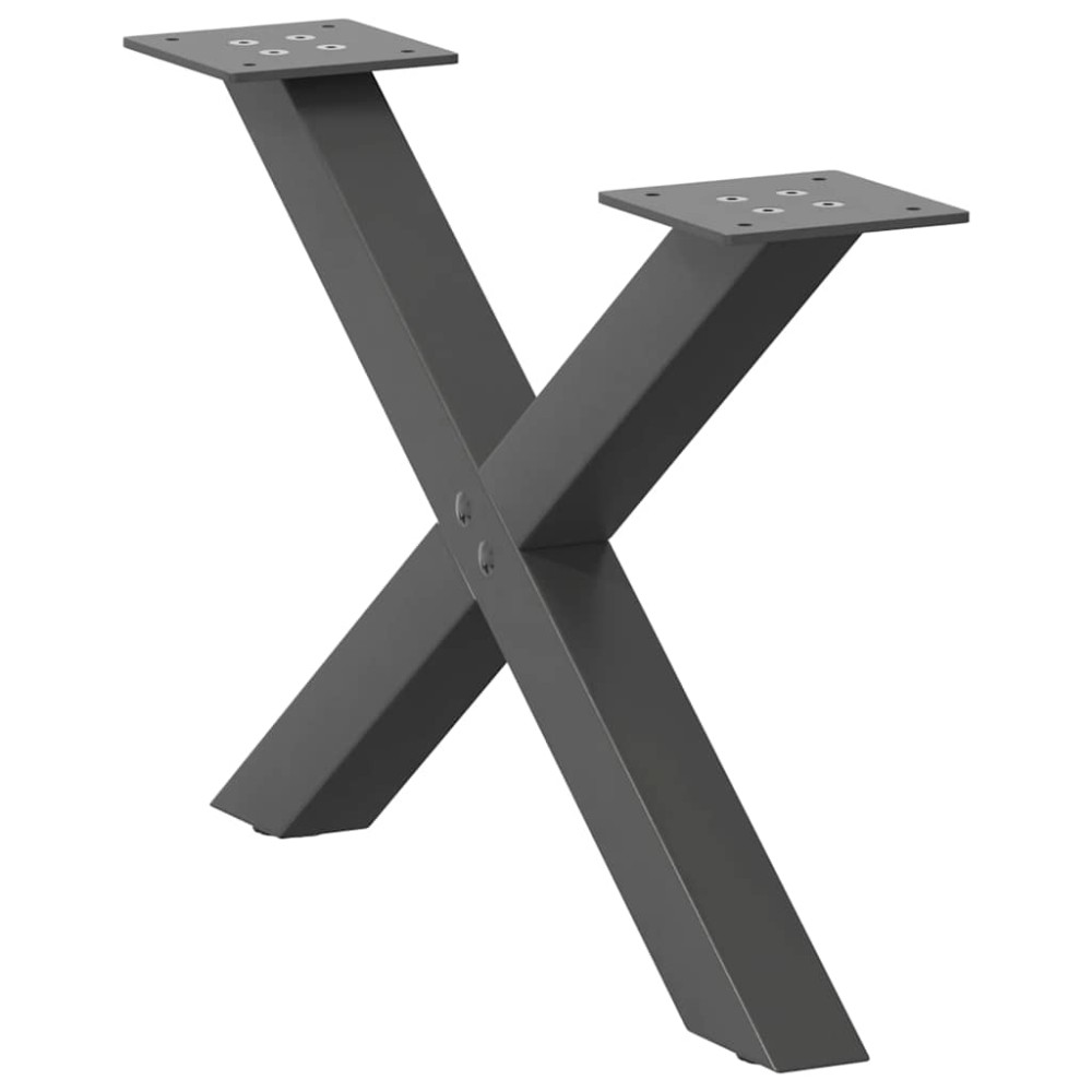 vidaXL Πόδια Τραπεζιού Σαλονιού σε Σχήμα Χ, 2 τεμ. Ανθρακί 50x(30-31)cm Ατσάλι