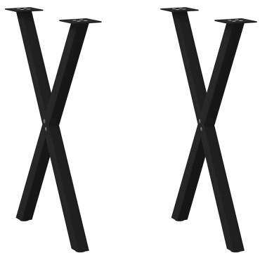 vidaXL Πόδια τραπεζαρίας σε σχήμα Χ 2 τεμ. Μαύρο 50x(72-73) cm