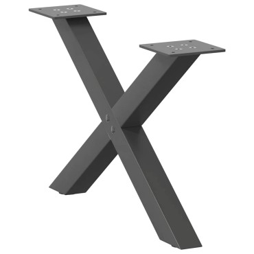 vidaXL Πόδια τραπεζιού σαλονιού σε σχήμα Χ 2 τεμ. Ανθρακί 60x(30-31) cm