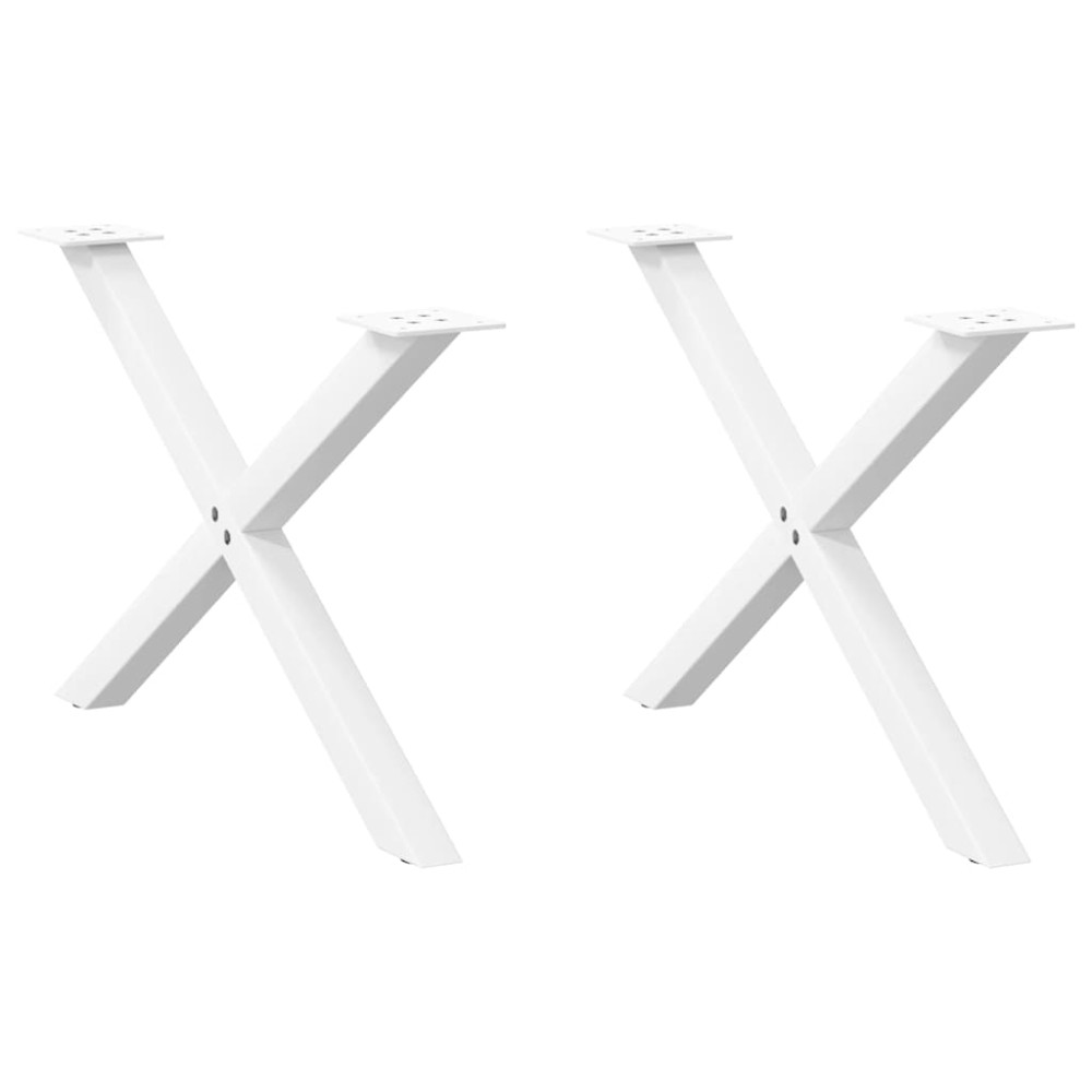 vidaXL Πόδια τραπεζιού σαλονιού σε σχήμα Χ 2 τεμ. Λευκό 70x(42-43)cm