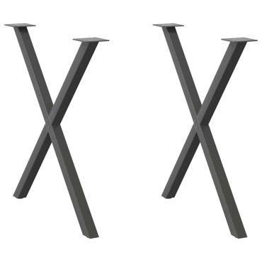 vidaXL Πόδια τραπεζαρίας σε σχήμα Χ 2 τεμ. Ανθρακί 70x(72-73)cm