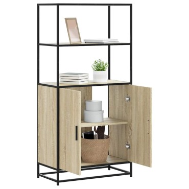 vidaXL Highboard Δρυς sonoma 68x35x139cm Επεξεργασμένο ξύλο μέταλλο 1 τεμ.
