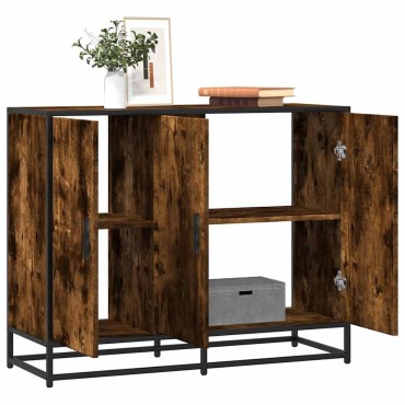 vidaXL Sideboard Καπνιστή δρυς 94x35x76cm Κατασκευασμένο ξύλο 1 τεμ.