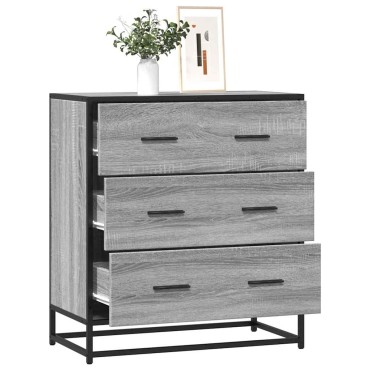 vidaXL Sideboard Grey Sonoma Κατασκευασμένο ξύλο και μέταλλο 68x35x76 cm 1 τεμ.