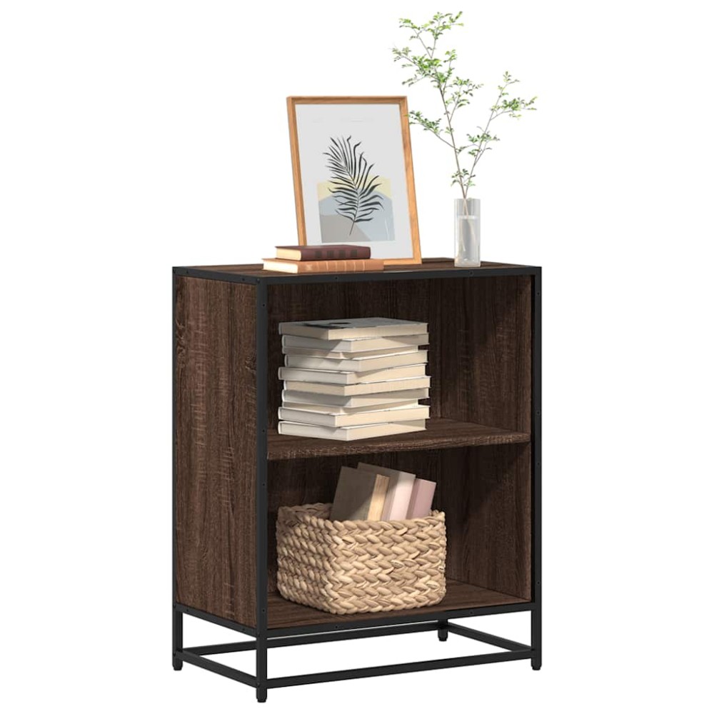 vidaXL Ντουλάπι βιβλίων καφέ δρυς 60x35x76cm Ξύλινο μηχανουργικό ξύλο 1 τεμ.