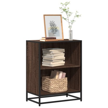 vidaXL Ντουλάπι βιβλίων καφέ δρυς 60x35x76cm Ξύλινο μηχανουργικό ξύλο 1 τεμ.
