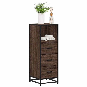 vidaXL Ντουλάπι μπάνιου καφέ δρυς 35x37,5x100cm