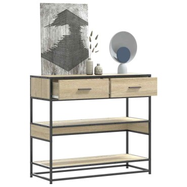 vidaXL Τραπέζι Κονσόλα Sonoma Δρυς 90x35x80cm Επεξεργασμένο Ξύλο 1 τεμ.