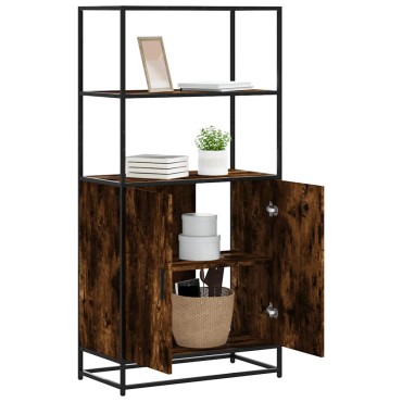 vidaXL Highboard Καπνιστή δρυς 68x35x139cm Κατασκευασμένο ξύλο 1 τεμ.