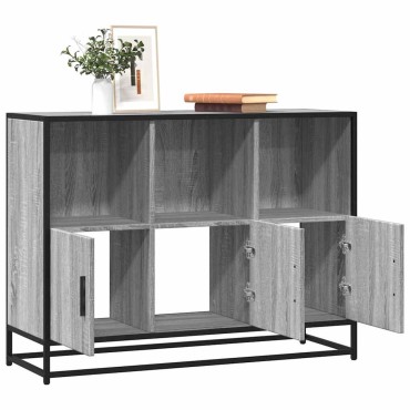 vidaXL Sideboard Γκρι Sonoma 100x35x76cm Ξύλινο μηχανουργικό ξύλο 1 τεμ.