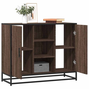 vidaXL Sideboard καφέ δρυς 92x35x76cm Ξύλινο μηχανουργικό ξύλο 1 τεμ.