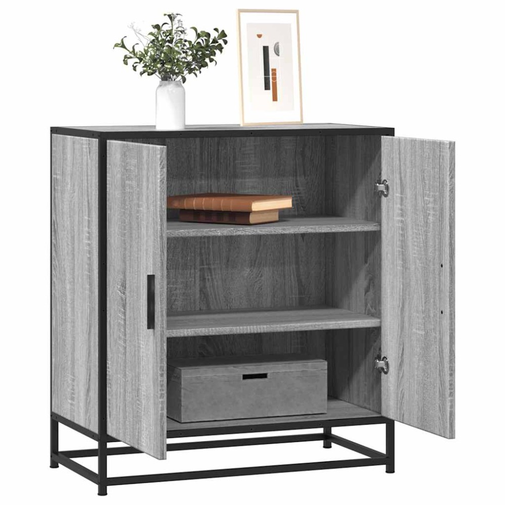 vidaXL Sideboard Sonoma Oak 68x35x76cm Κατασκευασμένο ξύλο και μέταλλο 1 τεμ.