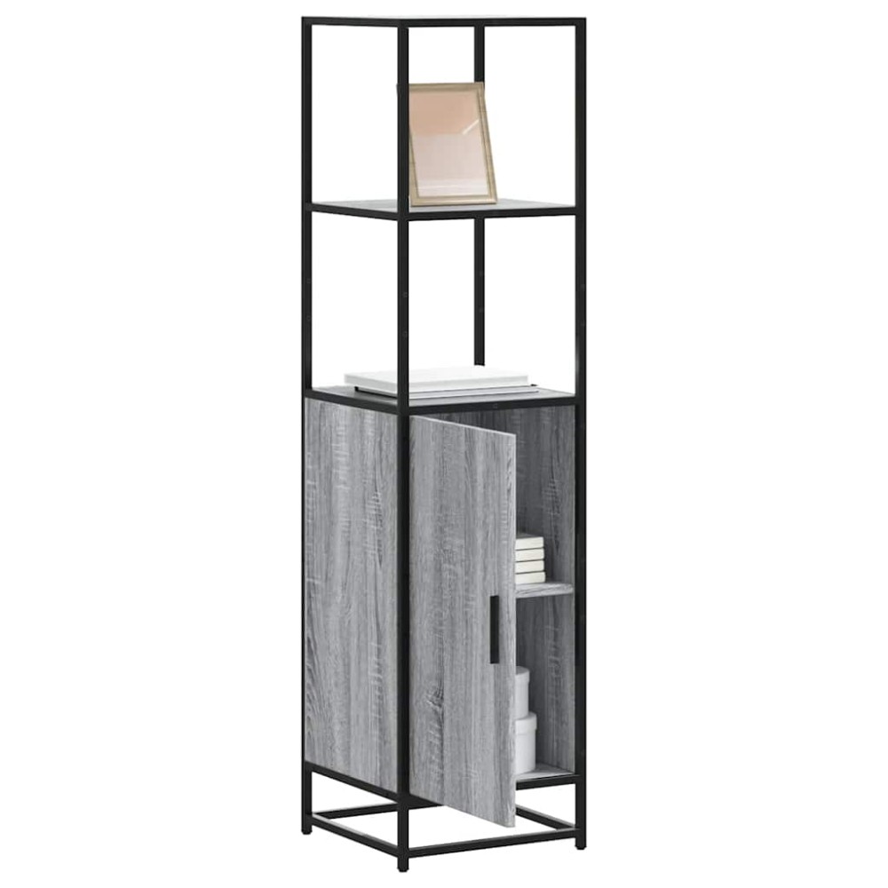 vidaXL Highboard Grey Sonoma Κατασκευασμένο ξύλο και μέταλλο 35,5x35x139 cm 1 τεμ.