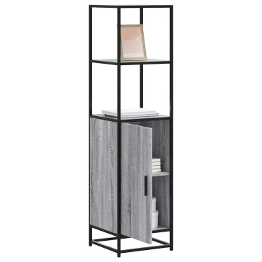 vidaXL Highboard Grey Sonoma Κατασκευασμένο ξύλο και μέταλλο 35,5x35x139 cm 1 τεμ.
