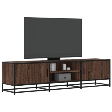 vidaXL Έπιπλο Τηλεόρασης Καφέ Δρυς 160x35x41cm Επεξ. Ξύλο/Μέταλλο