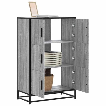 vidaXL Highboard Grey Sonoma Κατασκευασμένο ξύλο και μέταλλο 68x35x106,5cm 1 τεμ.