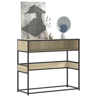 vidaXL Τραπέζι Κονσόλα Sonoma Δρυς 90x35x80cm Επεξεργασμένο Ξύλο 1 τεμ.