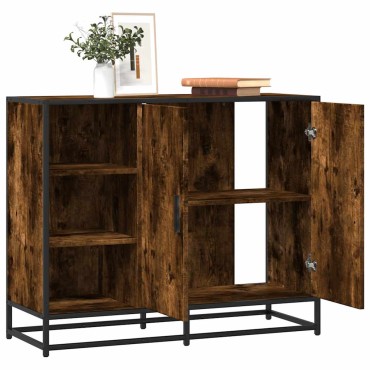 vidaXL Sideboard Καπνιστή δρυς 92x35x76cm Κατασκευασμένο ξύλο 1 τεμ.
