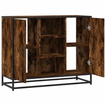 vidaXL Sideboard Καπνιστή δρυς 92x35x76cm Κατασκευασμένο ξύλο 1 τεμ.