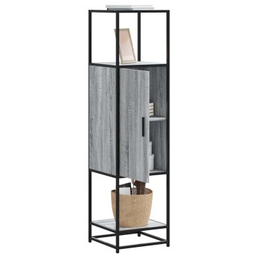 vidaXL Highboard Grey Sonoma Κατασκευασμένο ξύλο και μέταλλο 35,5x35x139 cm 1 τεμ.