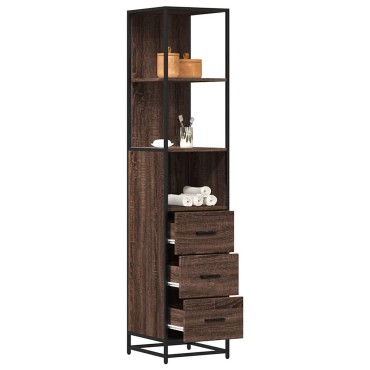 vidaXL Ντουλάπι μπάνιου καφέ δρυς 35x37,5x166cm
