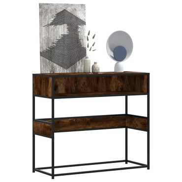 vidaXL Τραπέζι Κονσόλα Καπνιστή Δρυς 90x35x80cm Επεξεργασμένο Ξύλο 1 τεμ.