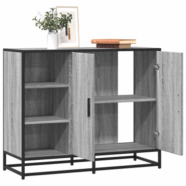 vidaXL Sideboard Γκρι Sonoma 92x35x76cm Ξύλινο μηχανουργικό ξύλο 1 τεμ.