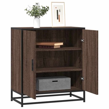 vidaXL Sideboard καφέ δρυς 68x35x76cm Κατασκευασμένο ξύλο και μέταλλο 1 τεμ.