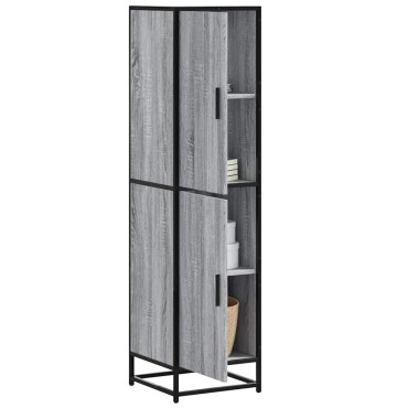 vidaXL Highboard Grey Sonoma Κατασκευασμένο ξύλο και μέταλλο 35,5x35x139 cm 1 τεμ.