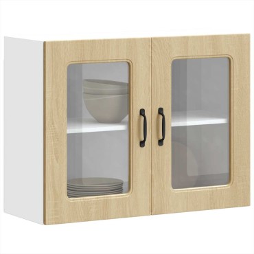 vidaXL ντουλάπι κουζίνας με γυάλινη πόρτα "Kalmar" Sonoma Oak 80x31x60cm