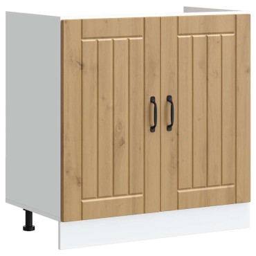 vidaXL Ντουλάπι βάσης νεροχύτη "Lucca" Artisan Oak Engineered Wood 80x46x81,5 cm 1 τεμ.