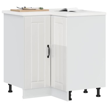 vidaXL Γωνιακό ντουλάπι βάσης κουζίνας "Lucca" High Gloss White 75,5x75,5x81,5cm