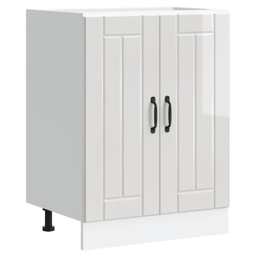 vidaXL Ντουλάπι βάσης νεροχύτη "Lucca" High Gloss White 60x46x81,5 cm 1 τεμ.