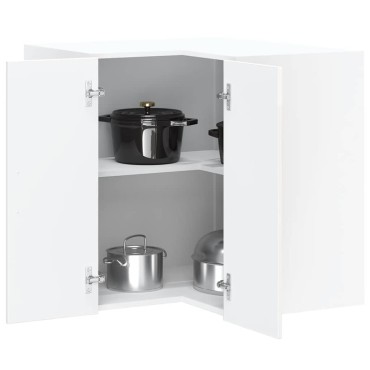 vidaXL Γωνιακό ντουλάπι τοίχου κουζίνας "Lucca" High Gloss White 57x57x60cm