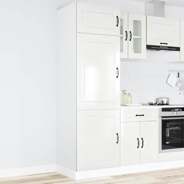 vidaXL Ντουλάπι κουζίνας "Kalmar" High Gloss White Engineered Wood 60x57x207cm 1 τεμ.