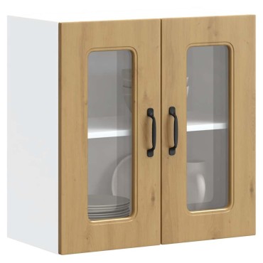 vidaXL Ντουλάπι κουζίνας με γυάλινη πόρτα "Kalmar" Artisan Oak 60x31x60cm 1 τεμ.