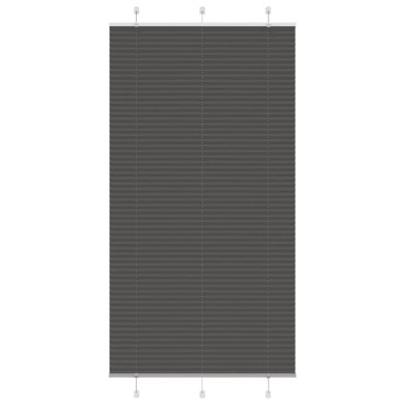 vidaXL Πλισέ περσίδα Μαύρο 110x200 cm Πλάτος υφάσματος 109,4 cm