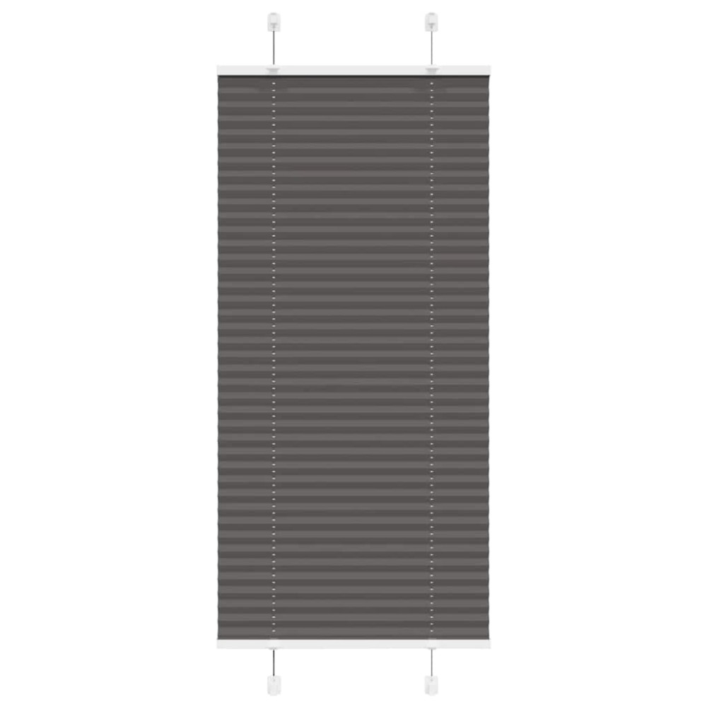 vidaXL Πλισέ περσίδα Μαύρο 55x100 cm Πλάτος υφάσματος 54,4 cm