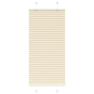 vidaXL Πλισέ περσίδα Κρέμα 65x100 cm Πλάτος υφάσματος 64,4 cm