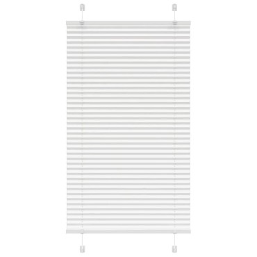 vidaXL Πλισέ περσίδα Λευκό 75x100 cm Πλάτος υφάσματος 74,4 cm