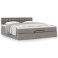 vidaXL Οθωμανικό κρεβάτι με στρώμα Taupe 180x200cm ύφασμα