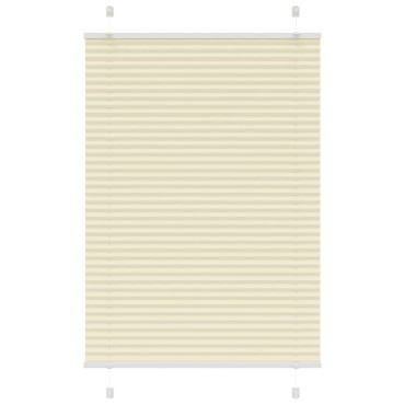 vidaXL Πλισέ περσίδα Κρέμα 100x150 cm Πλάτος υφάσματος 99,4 cm