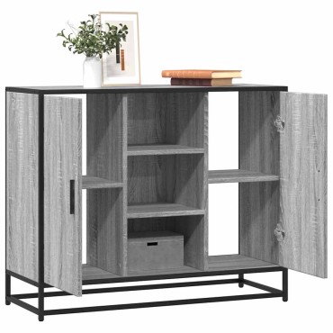 vidaXL Sideboard Γκρι Sonoma 92x35x76cm Ξύλινο μηχανουργικό ξύλο 1 τεμ.