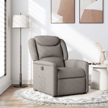 vidaXL Πολυθρόνα Ανακλινόμενη Taupe Υφασμάτινη 1 τεμ.