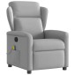vidaXL καρέκλα ανάκλισης μασάζ Cloud Grey Fabric